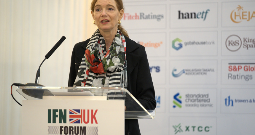 Nicola Watkinson Giving A Keynote Speech At The IFN UK Forum