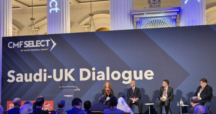 Nicola Watkinson Speaking On A Panel At The Saudi UK Dialogue